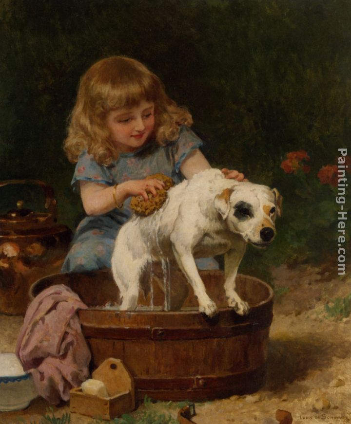 Bath Day painting - Louis Marie de Schryver Bath Day art painting Bath Day painting - Louis Marie de Schryver Bath Day art painting